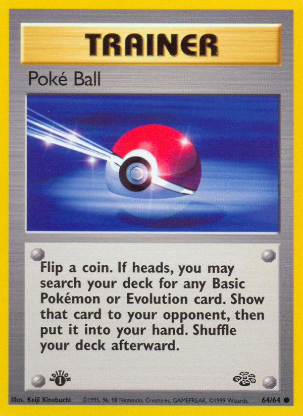first edition trainer cards Poke Ball (64/64) [Jungle 1st Edition]
